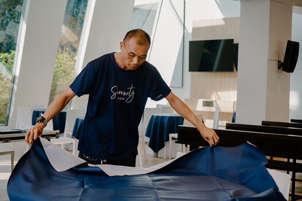 Harris 'Abang' setting up a funeral