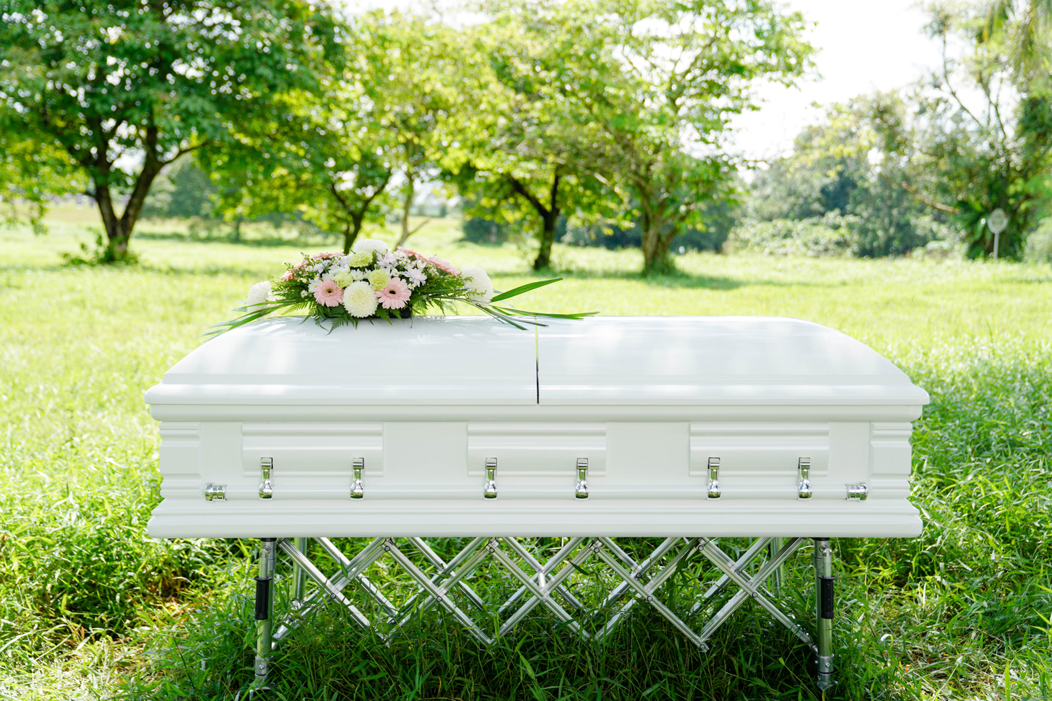 White Casket Selection by Serenity Casket & Funerals Singapore for Catholic and Christian Funerals