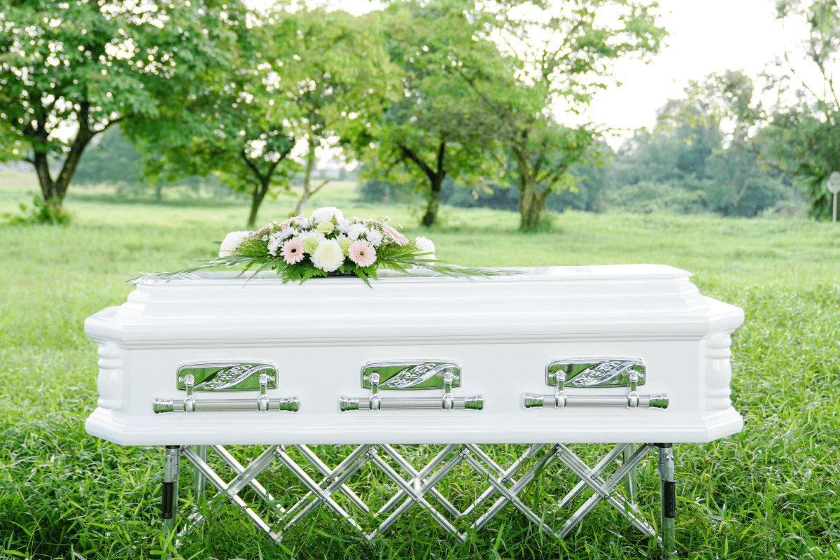 White Casket Selection by Serenity Casket & Funerals Singapore for Catholic and Christian Funerals